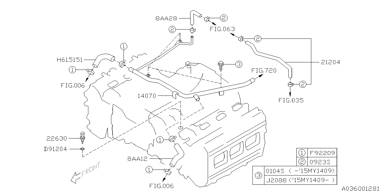 Diagram WATER PIPE (1) for your 2008 Subaru Legacy   