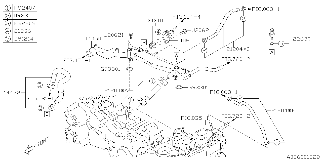 Diagram WATER PIPE (1) for your 2002 Subaru Impreza   