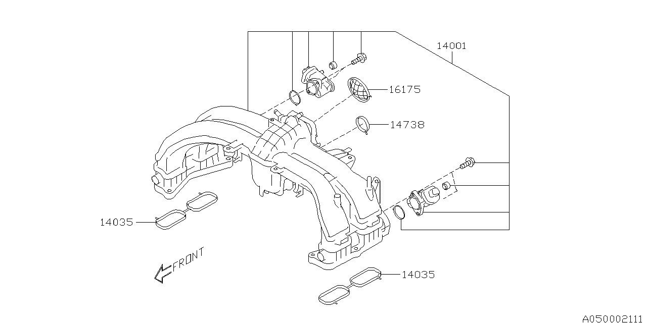 Diagram INTAKE MANIFOLD for your Subaru Forester  