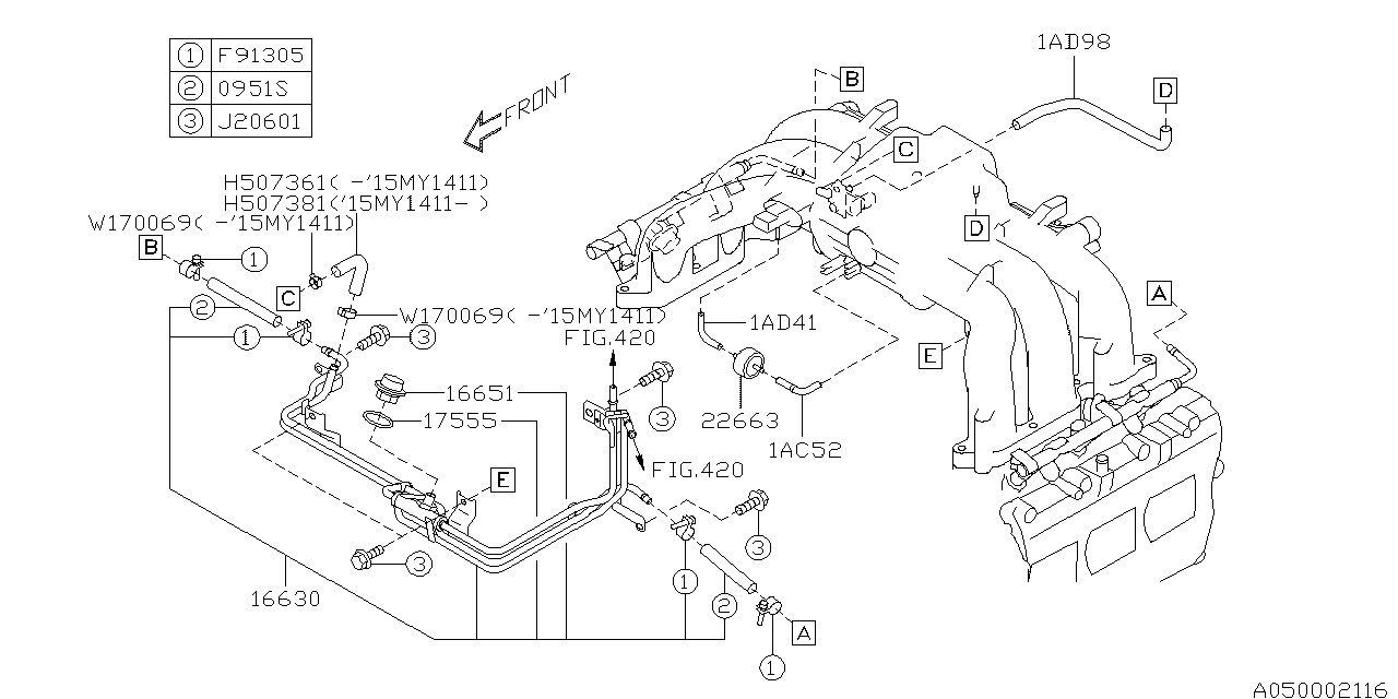 Diagram INTAKE MANIFOLD for your 2017 Subaru STI   