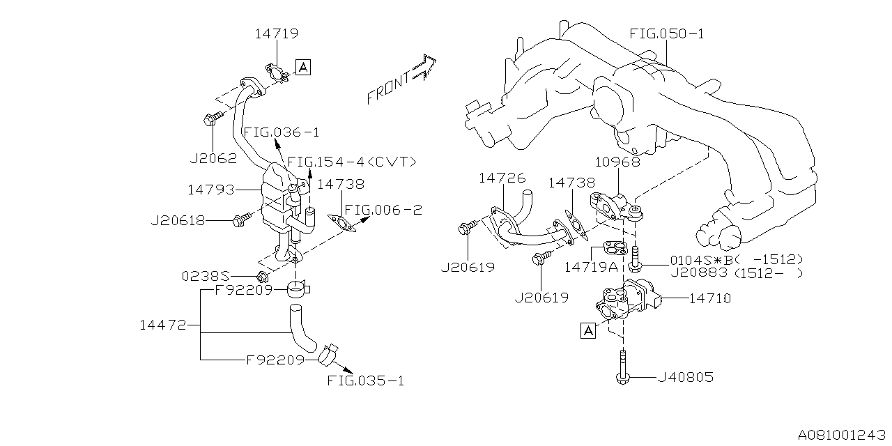 Diagram EMISSION CONTROL (EGR) for your Subaru