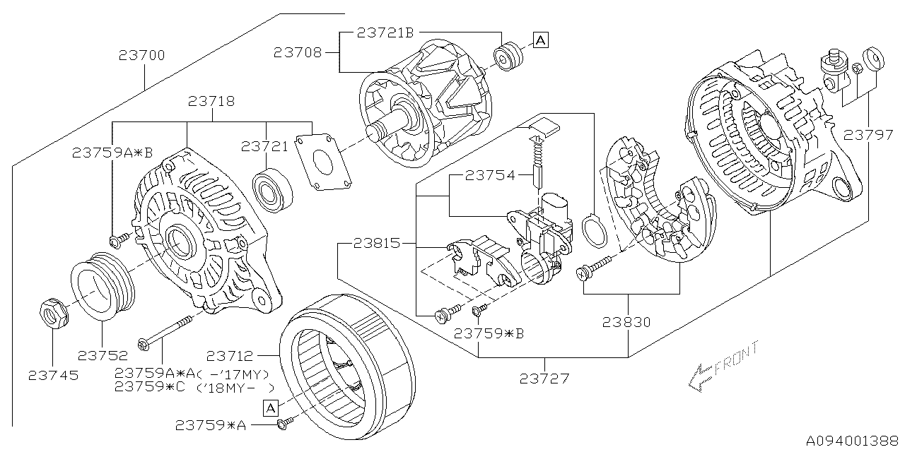 Diagram ALTERNATOR for your 2015 Subaru Outback   