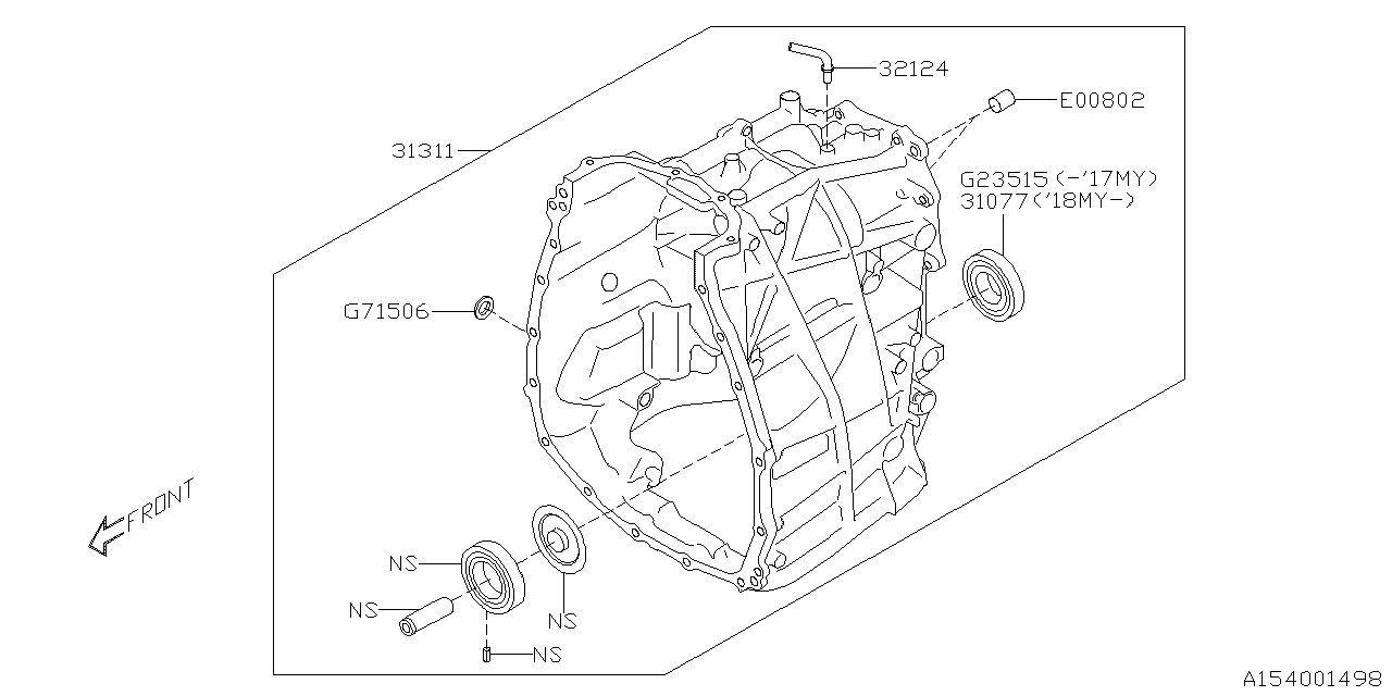 Diagram AT, TRANSMISSION CASE for your Subaru Legacy  Limited Sedan