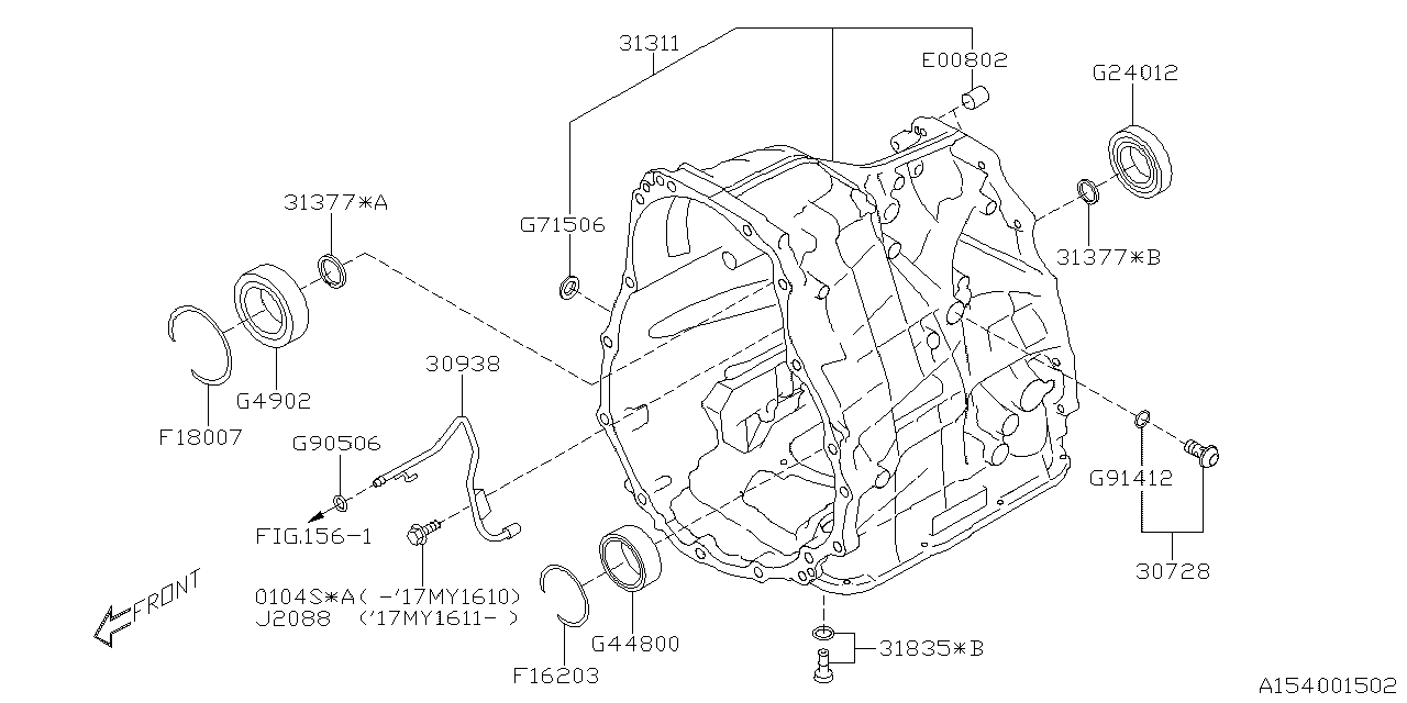 AT, TRANSMISSION CASE Diagram