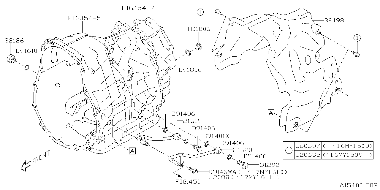 Diagram AT, TRANSMISSION CASE for your 2021 Subaru Impreza   