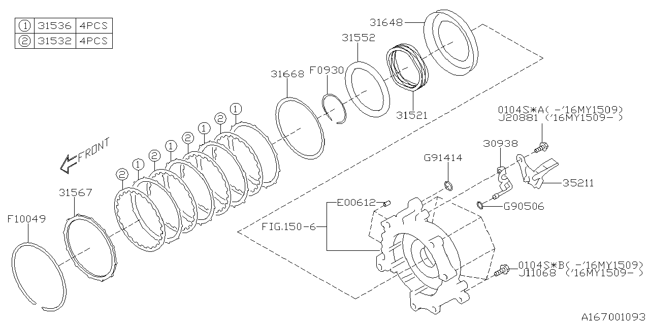 Diagram AT, LOW & REVERSE BRAKE for your 2022 Subaru WRX Limited w/EyeSight  