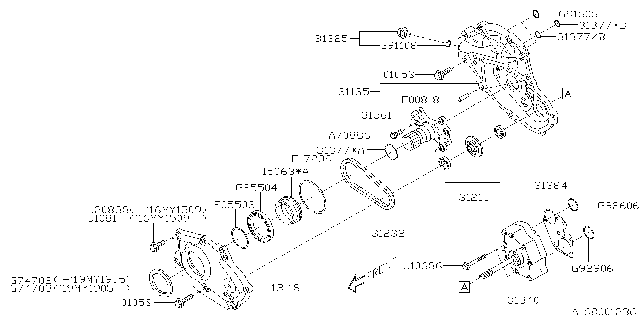 Diagram AT,OIL PUMP for your 2022 Subaru STI   