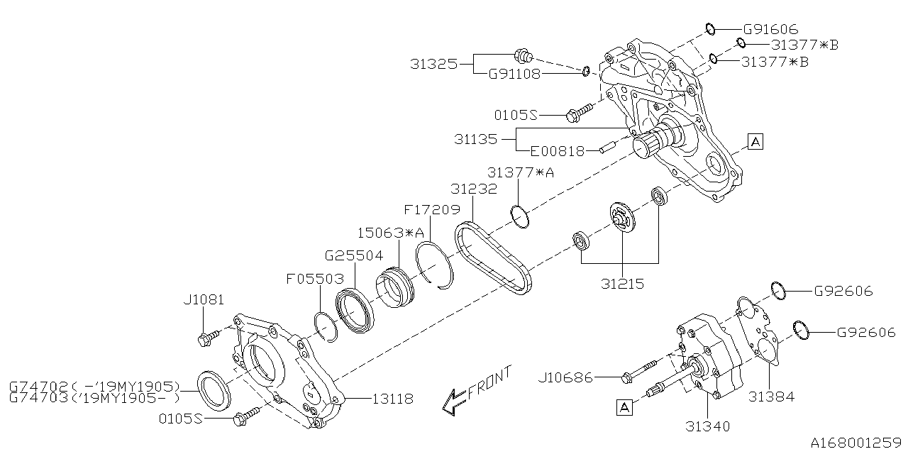 Diagram AT,OIL PUMP for your 2022 Subaru STI   