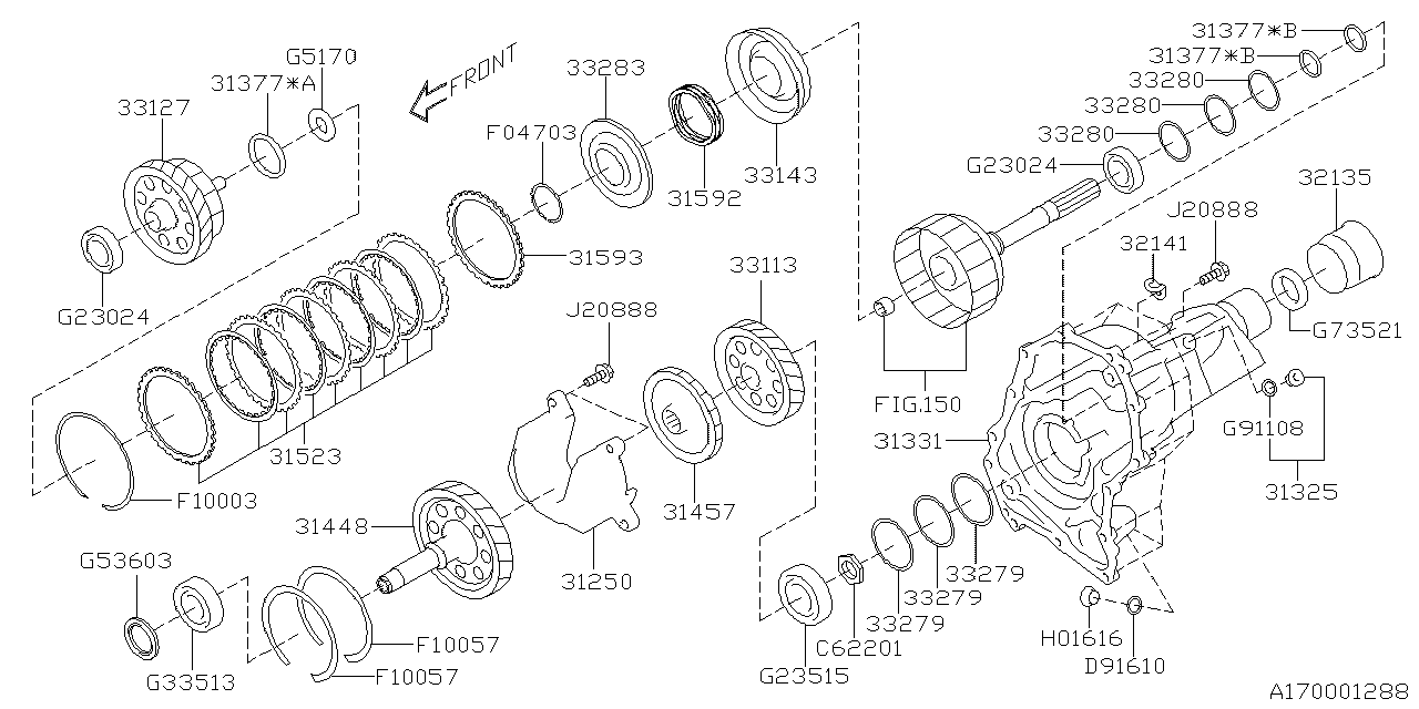 Diagram AT, TRANSFER & EXTENSION for your 2021 Subaru Legacy   