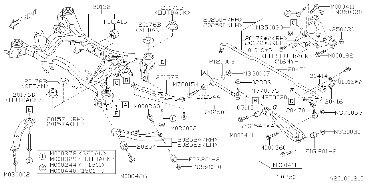 Diagram REAR SUSPENSION for your 2014 Subaru Impreza  Limited Wagon 