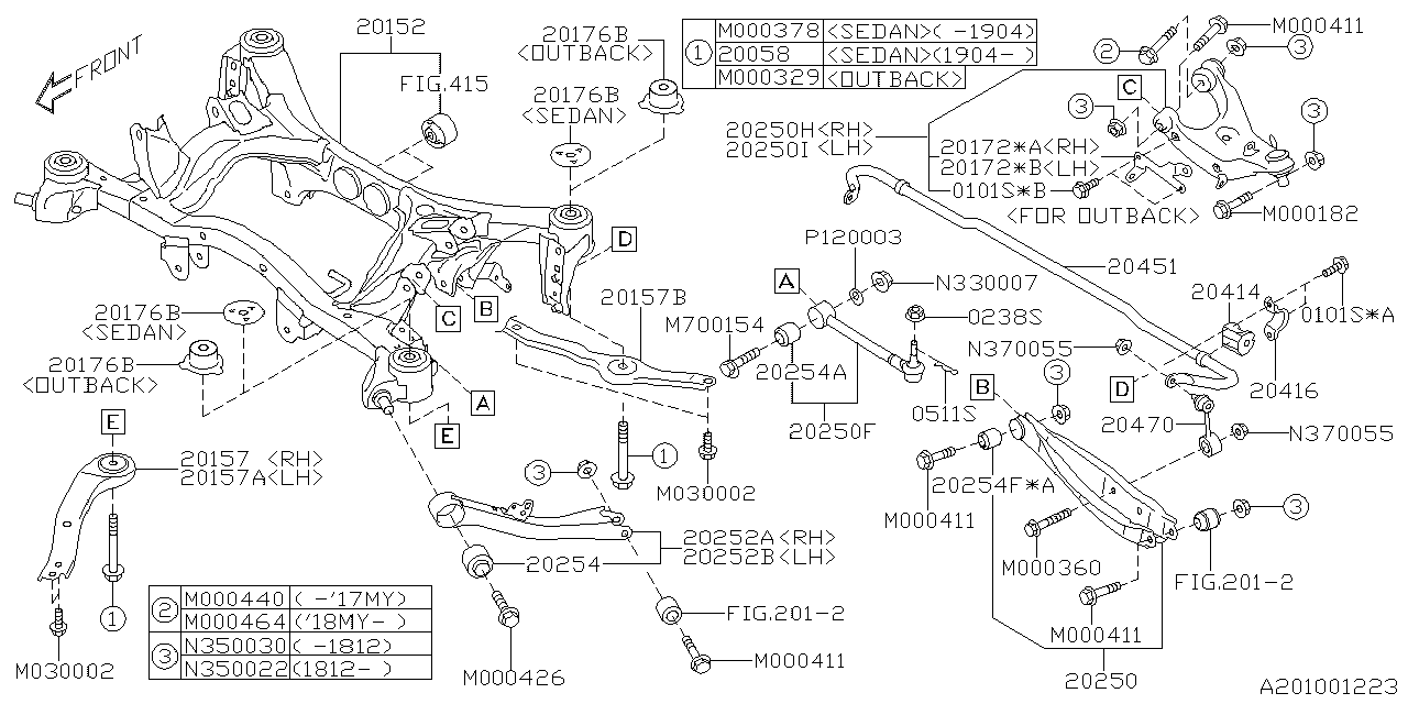 Diagram REAR SUSPENSION for your 2018 Subaru WRX   