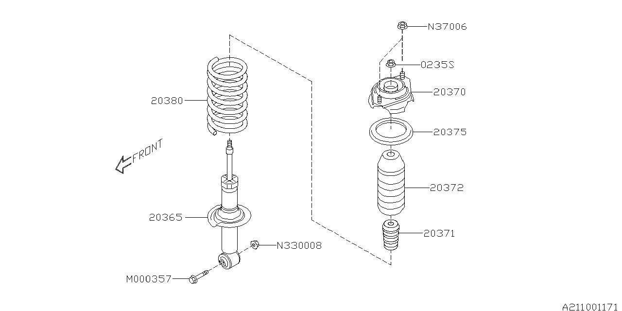 Diagram REAR SHOCK ABSORBER for your Subaru