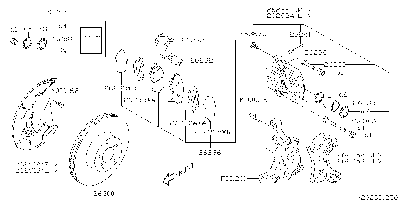 Diagram FRONT BRAKE for your 2010 Subaru WRX   