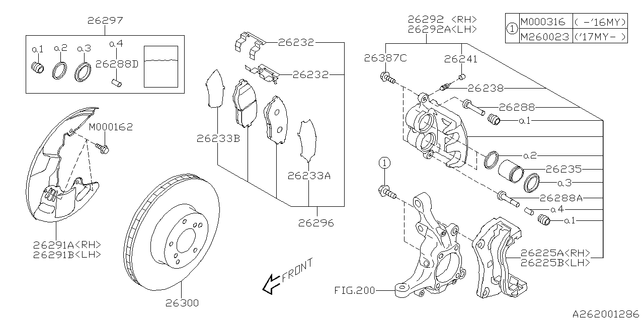 Diagram FRONT BRAKE for your 2018 Subaru Legacy   