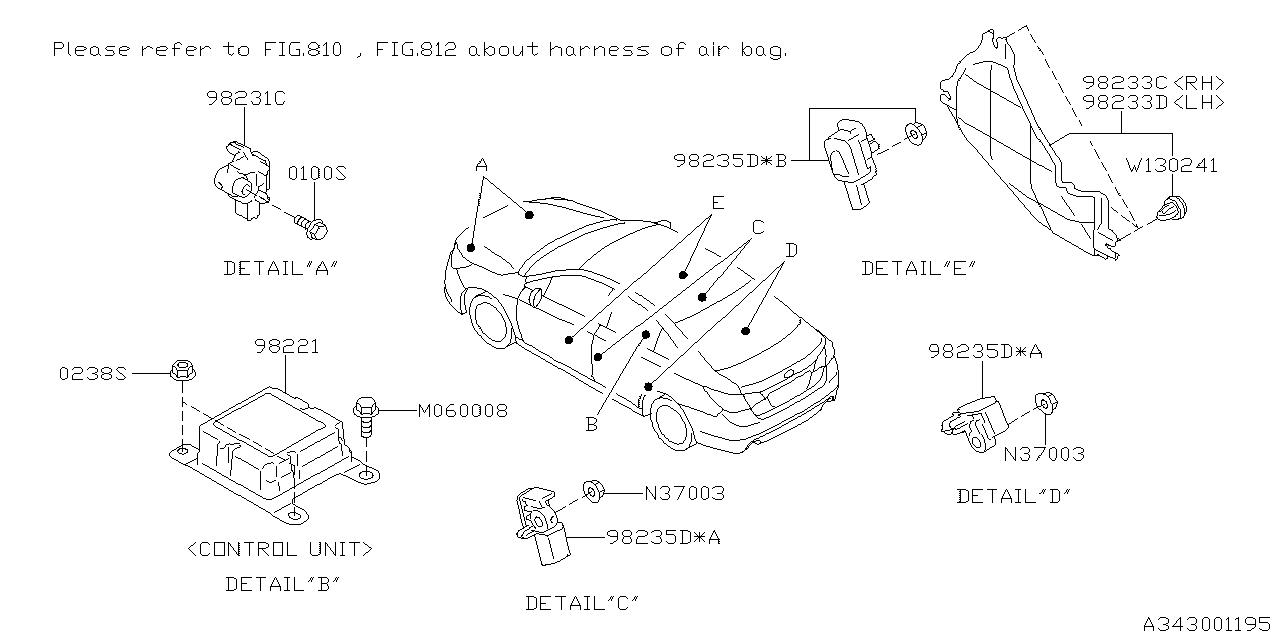 Diagram AIR BAG for your 2022 Subaru Crosstrek  Premium w/Eyesight 