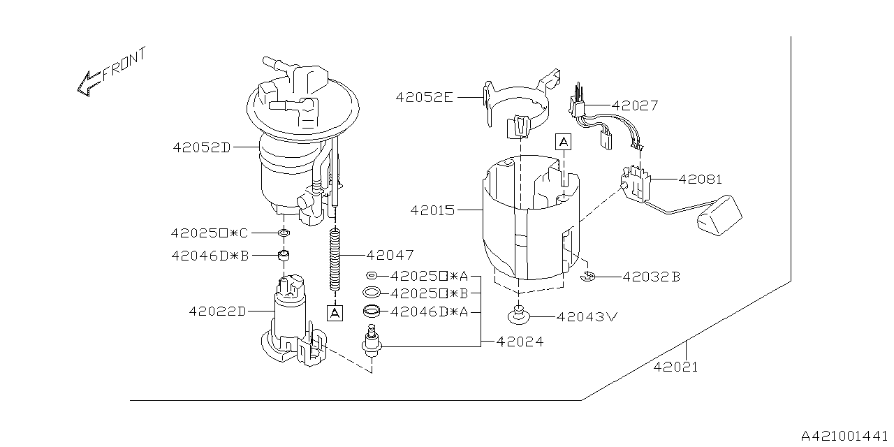 Diagram FUEL TANK for your 2005 Subaru Impreza   