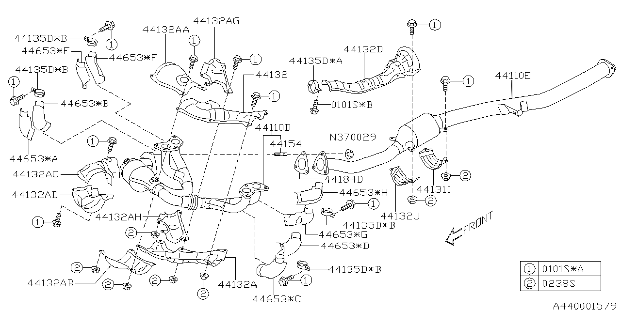 Diagram EXHAUST for your Subaru Outback  