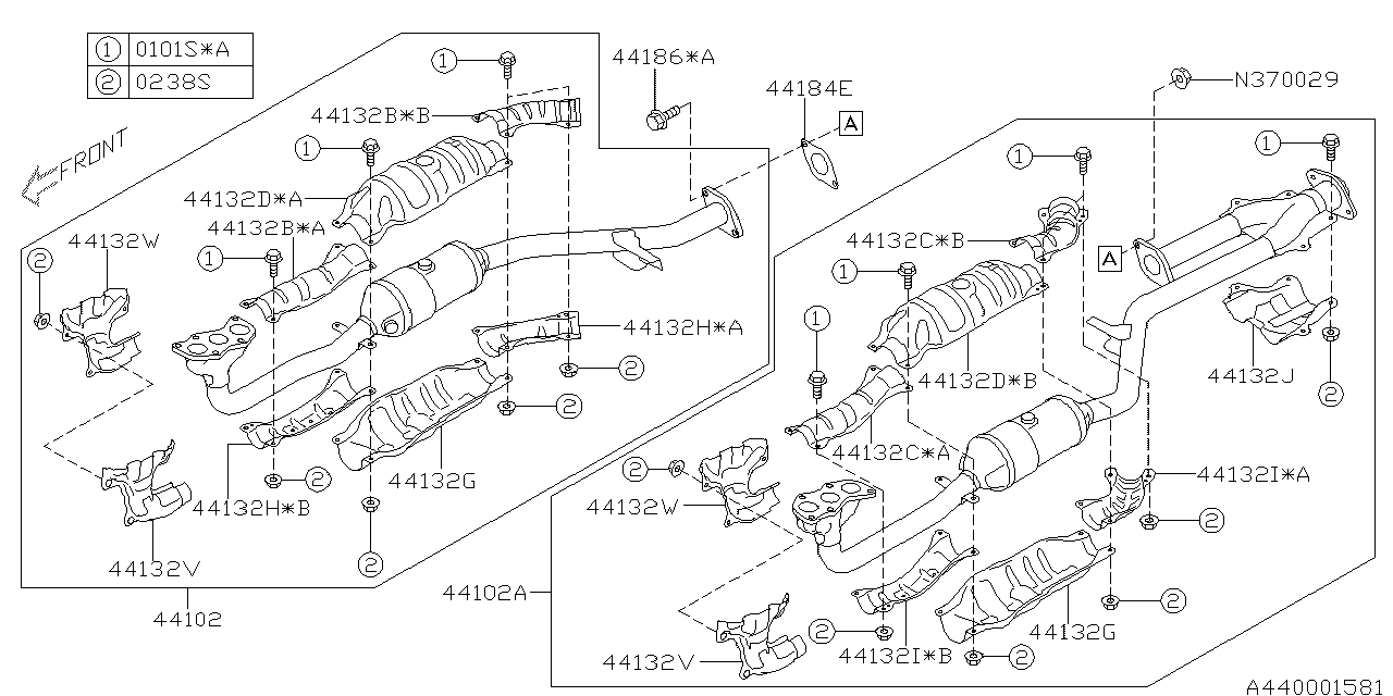 Diagram EXHAUST for your 2018 Subaru Crosstrek  Premium 