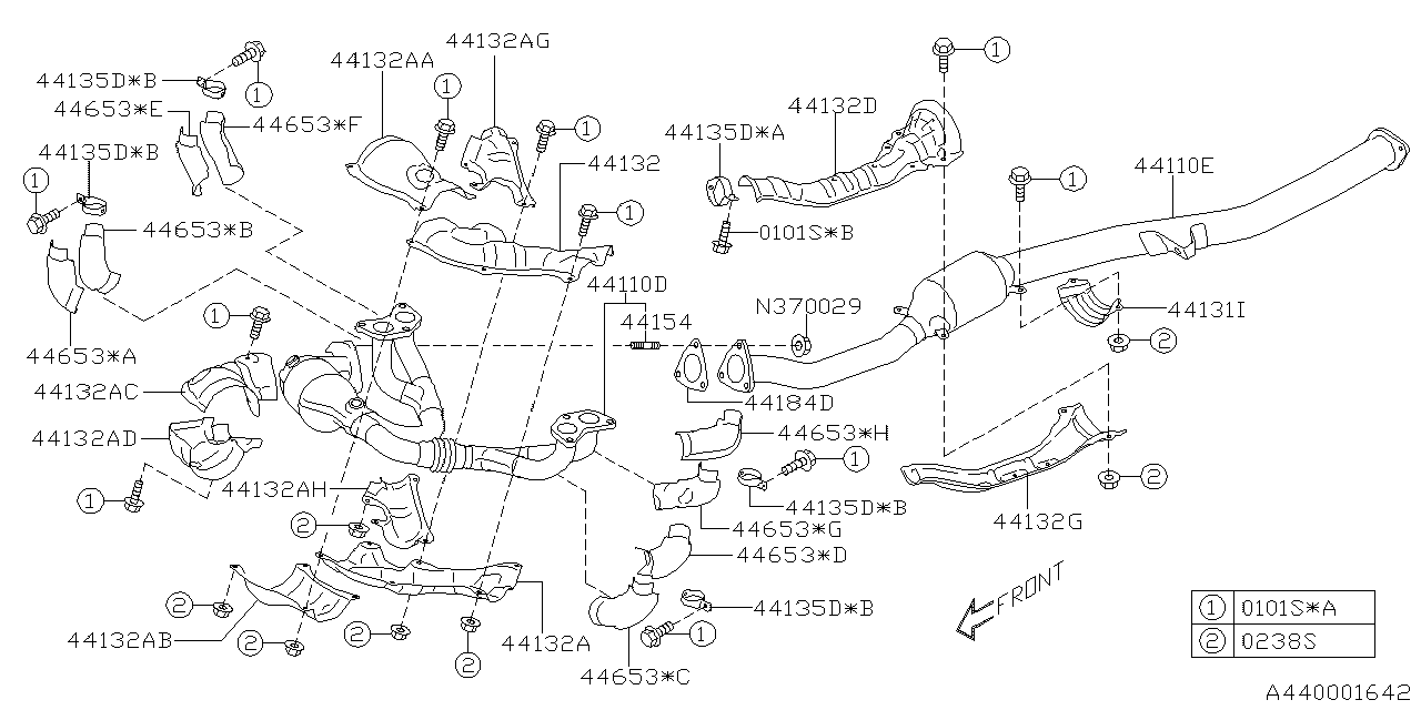 Diagram EXHAUST for your Subaru Outback  