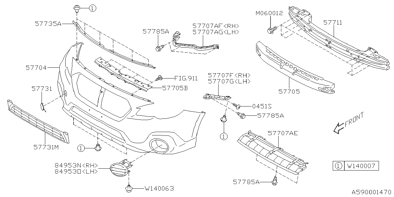 Diagram FRONT BUMPER for your Volkswagen