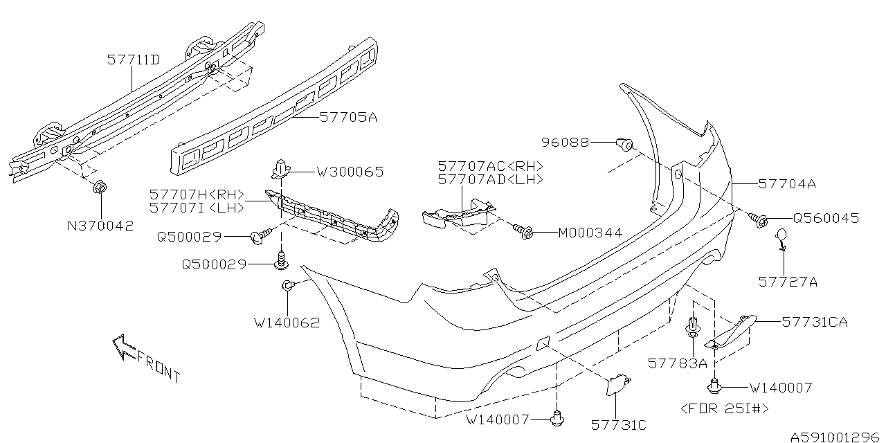 Diagram REAR BUMPER for your 2001 Subaru Outback   