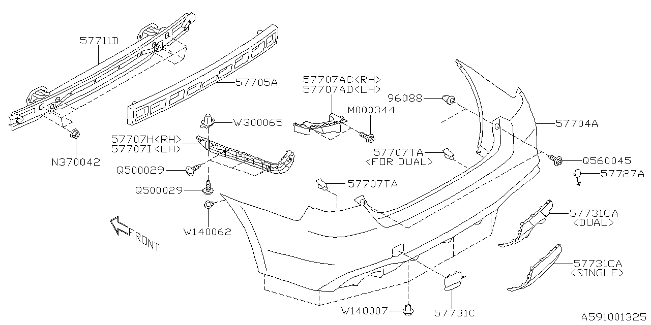 Diagram REAR BUMPER for your 2020 Subaru Ascent  Premium 8-Passenger w/EyeSight 