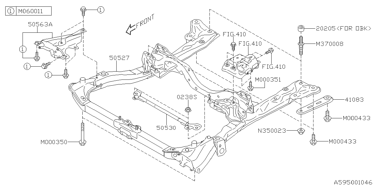 Diagram CHASSIS FRAME for your 2013 Subaru Legacy  R Premium Sedan 