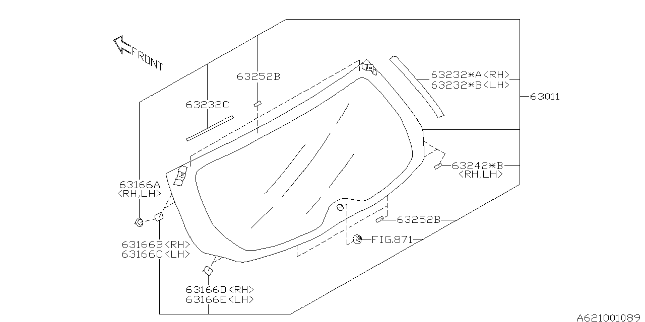 Diagram BACK DOOR GLASS for your 2017 Subaru Impreza   