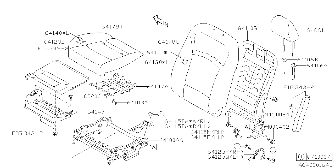 Subaru Outback Seat Cushion Foam. Seat Cushion Pad (Left, Front). Foam ...