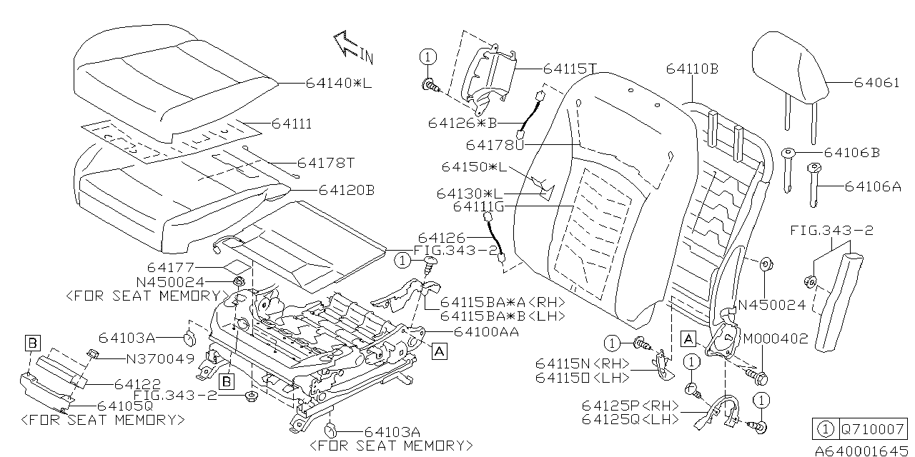 Diagram FRONT SEAT for your 2025 Subaru Impreza   