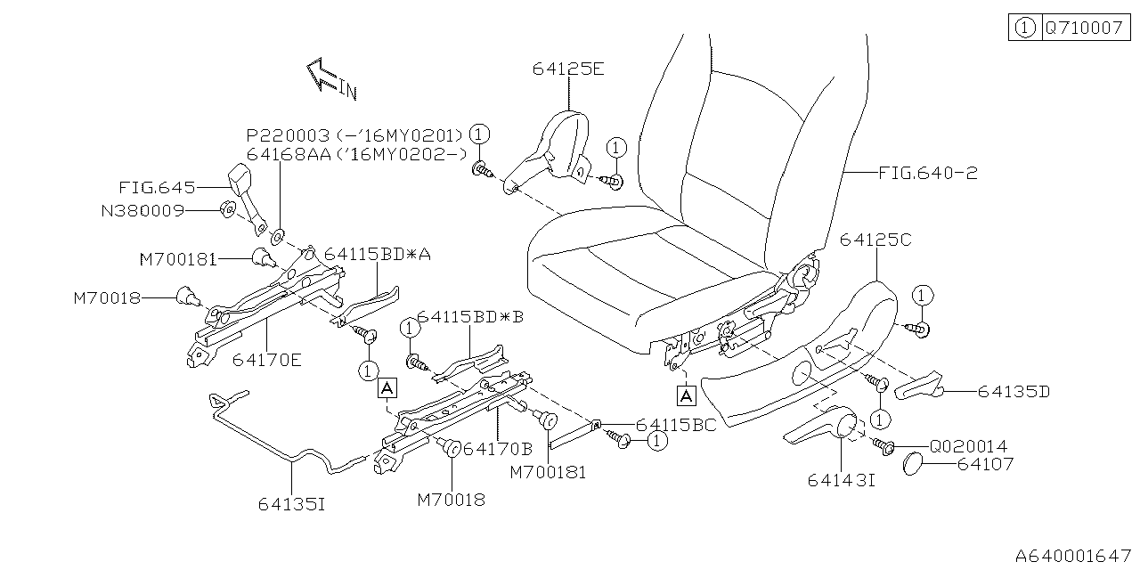 Diagram FRONT SEAT for your Subaru