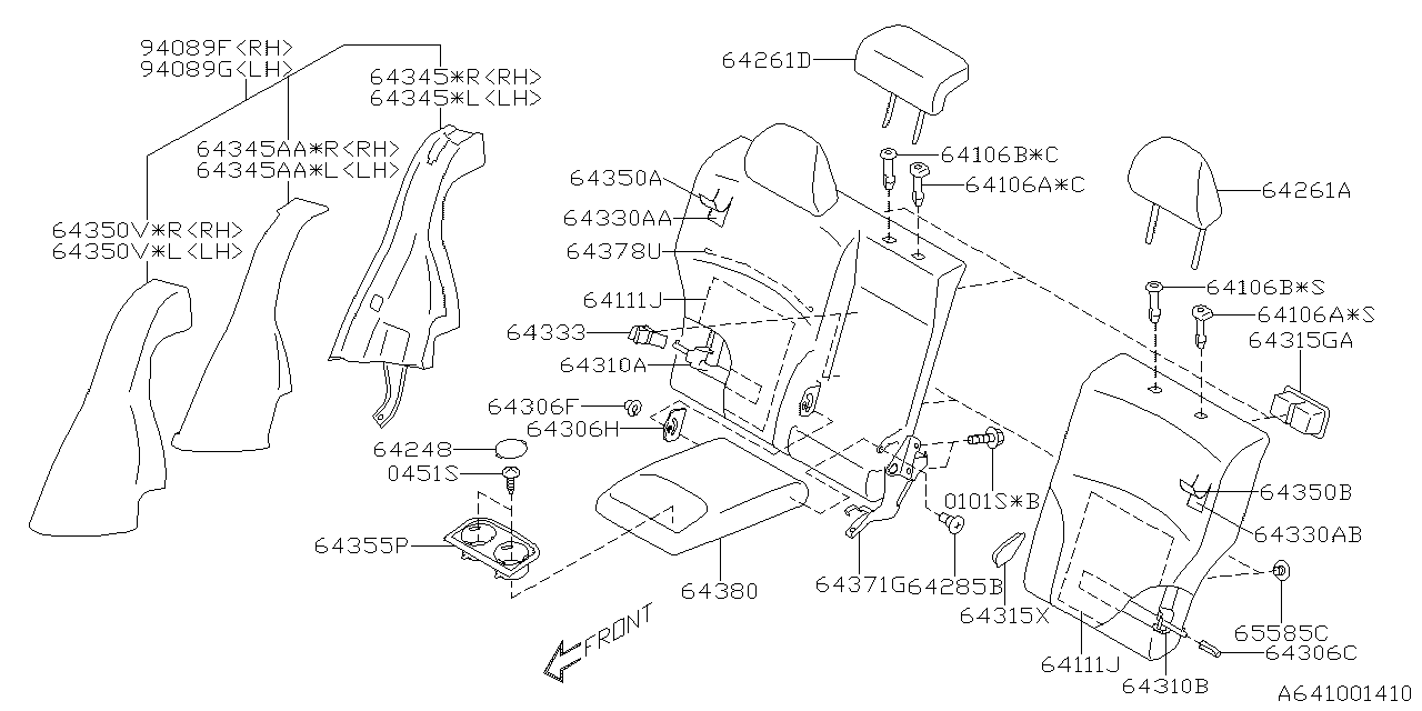 Diagram REAR SEAT for your 2024 Subaru Crosstrek  LIMITED w/EyeSight(4S) 