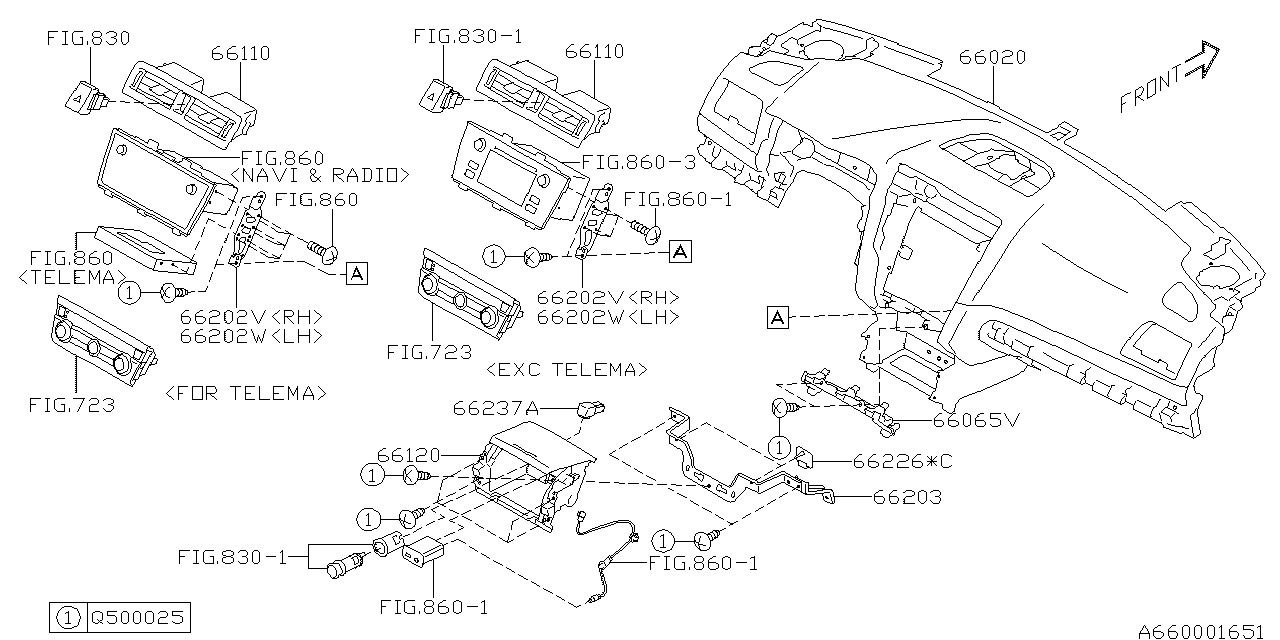 Diagram INSTRUMENT PANEL for your Subaru Legacy  