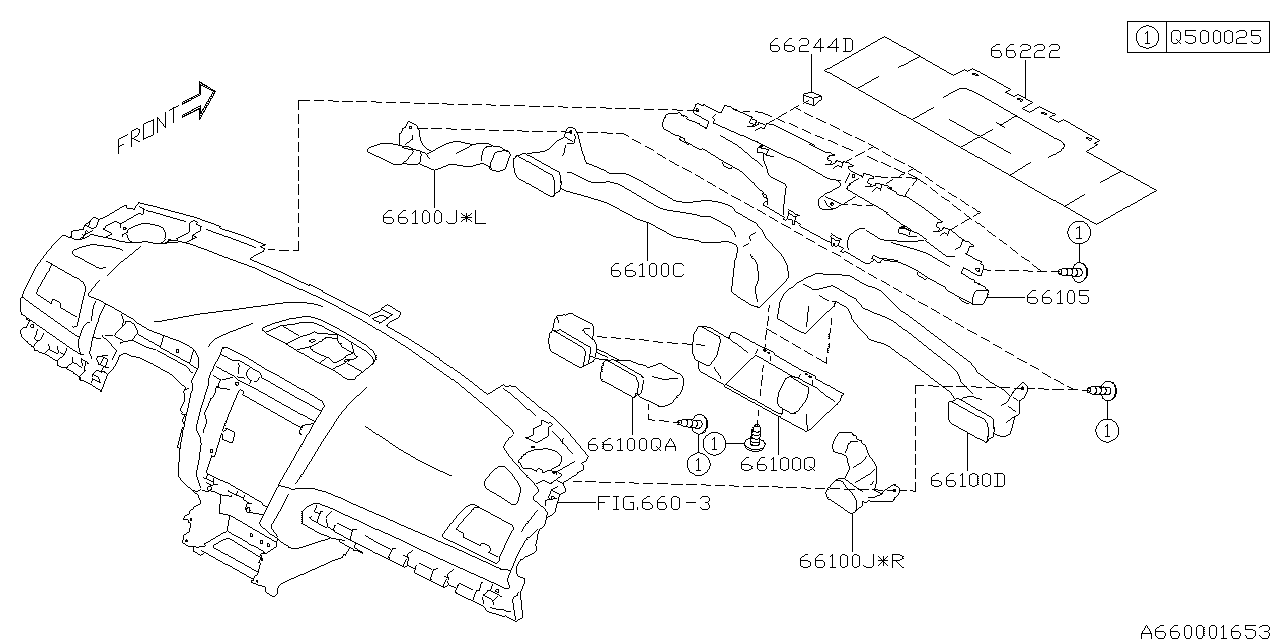 Diagram INSTRUMENT PANEL for your 2016 Subaru Outback  Base 