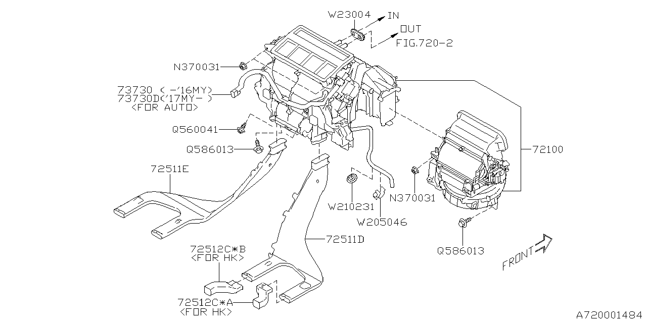 Diagram HEATER SYSTEM for your Subaru Outback  