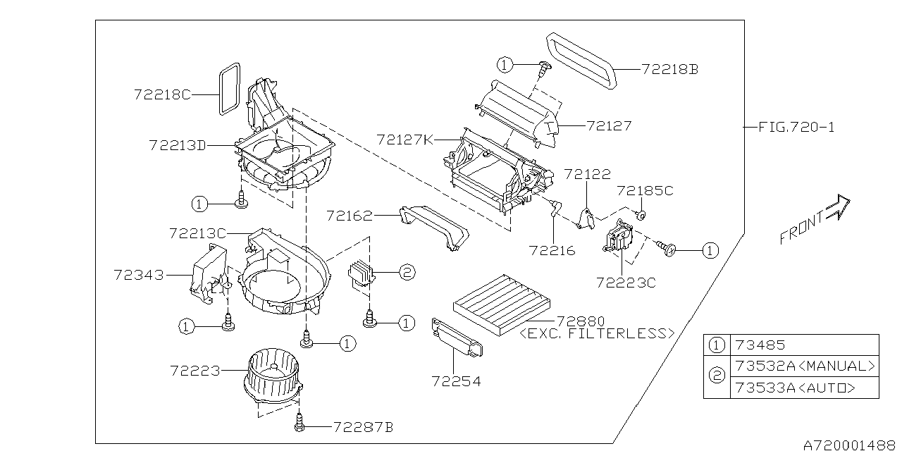 Diagram HEATER SYSTEM for your Subaru Legacy  GT LIMITED-I(OBK:XT) SEDAN