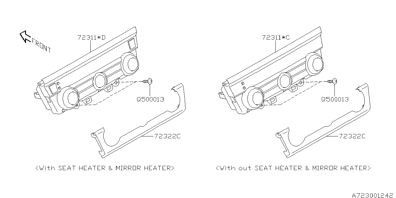 Diagram HEATER CONTROL for your 2018 Subaru Legacy  Sport Sedan 