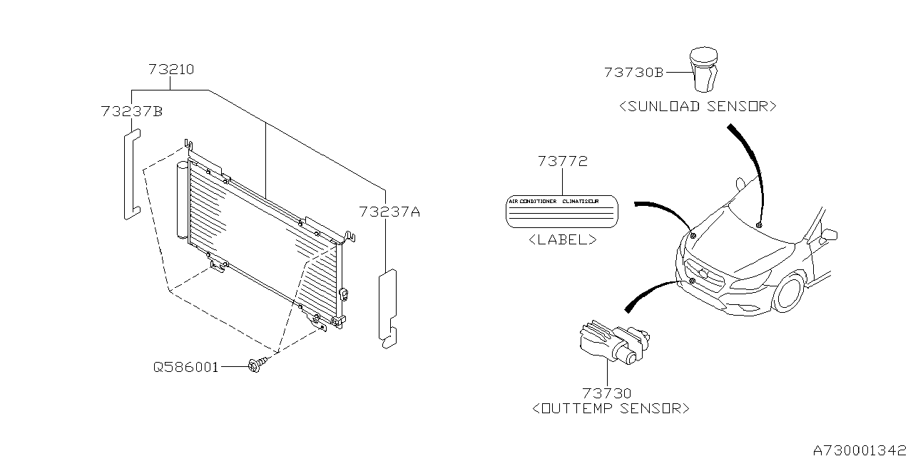 Diagram AIR CONDITIONER SYSTEM for your 1999 Subaru Forester   