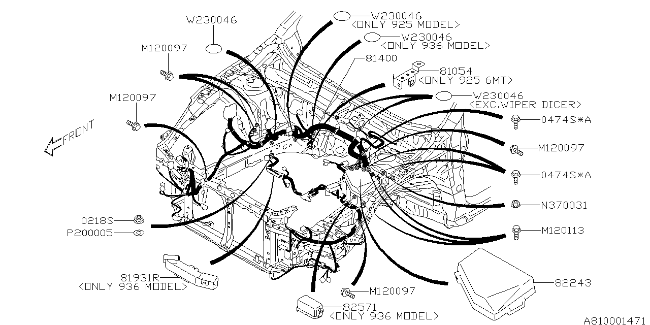 Diagram WIRING HARNESS (MAIN) for your 2018 Subaru Outback  R Limited w/EyeSight 