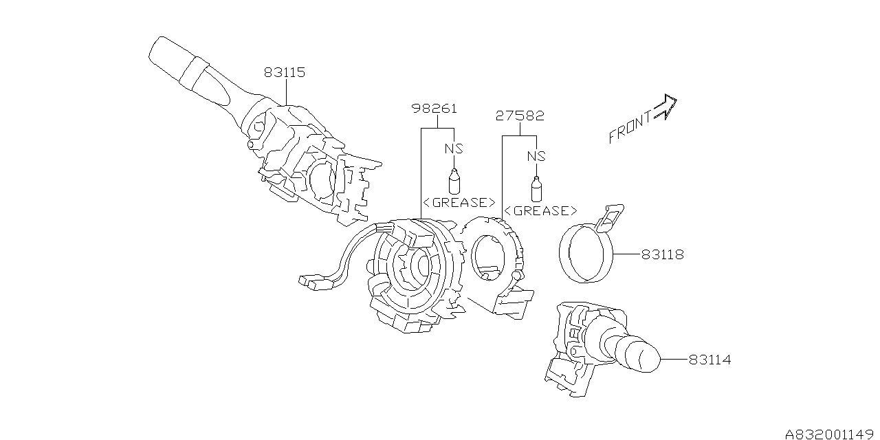 Diagram SWITCH (COMBINATION) for your 2019 Subaru Outback  R Limited 