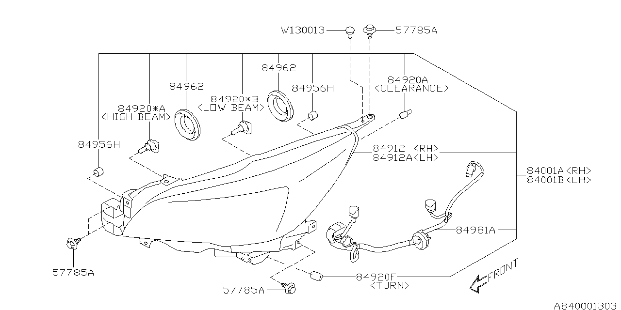 Diagram HEAD LAMP for your 2006 Subaru Tribeca   