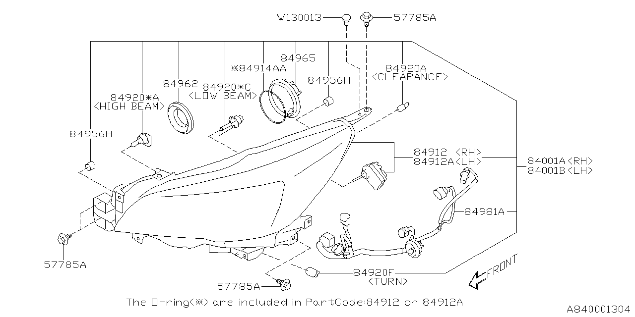 Diagram HEAD LAMP for your 2014 Subaru Impreza  Wagon 