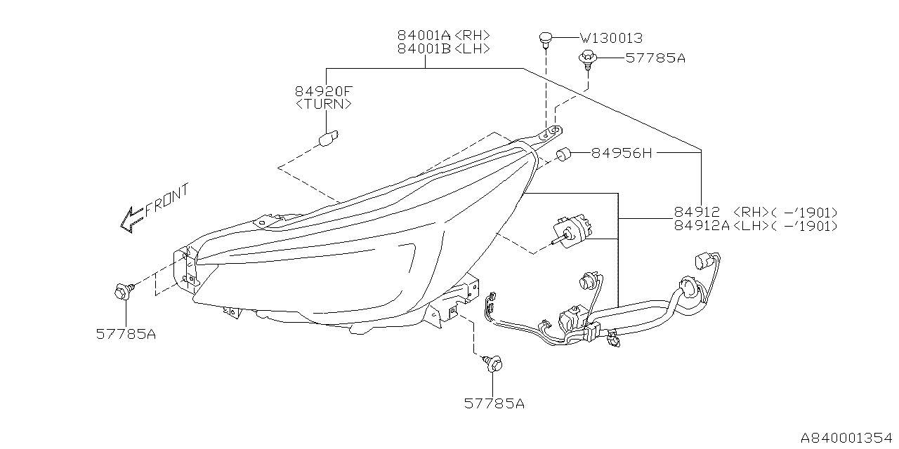 Diagram HEAD LAMP for your 2018 Subaru Legacy   