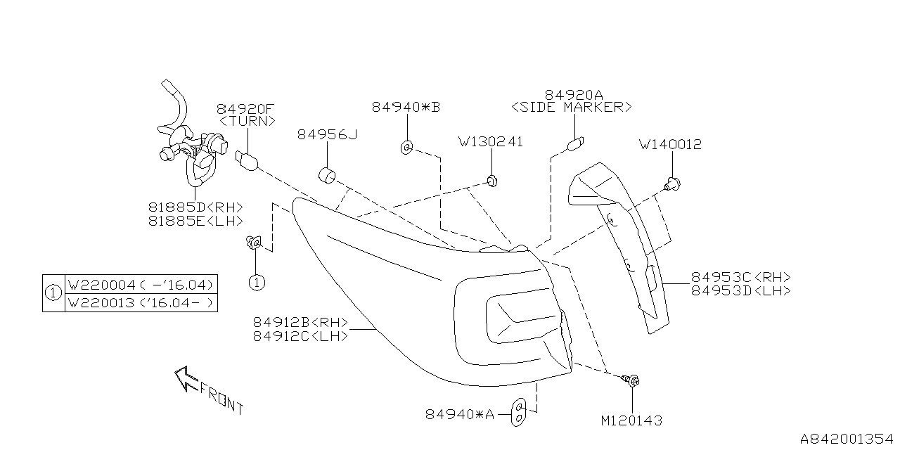 Diagram LAMP (REAR) for your Subaru Impreza  Limited Sedan