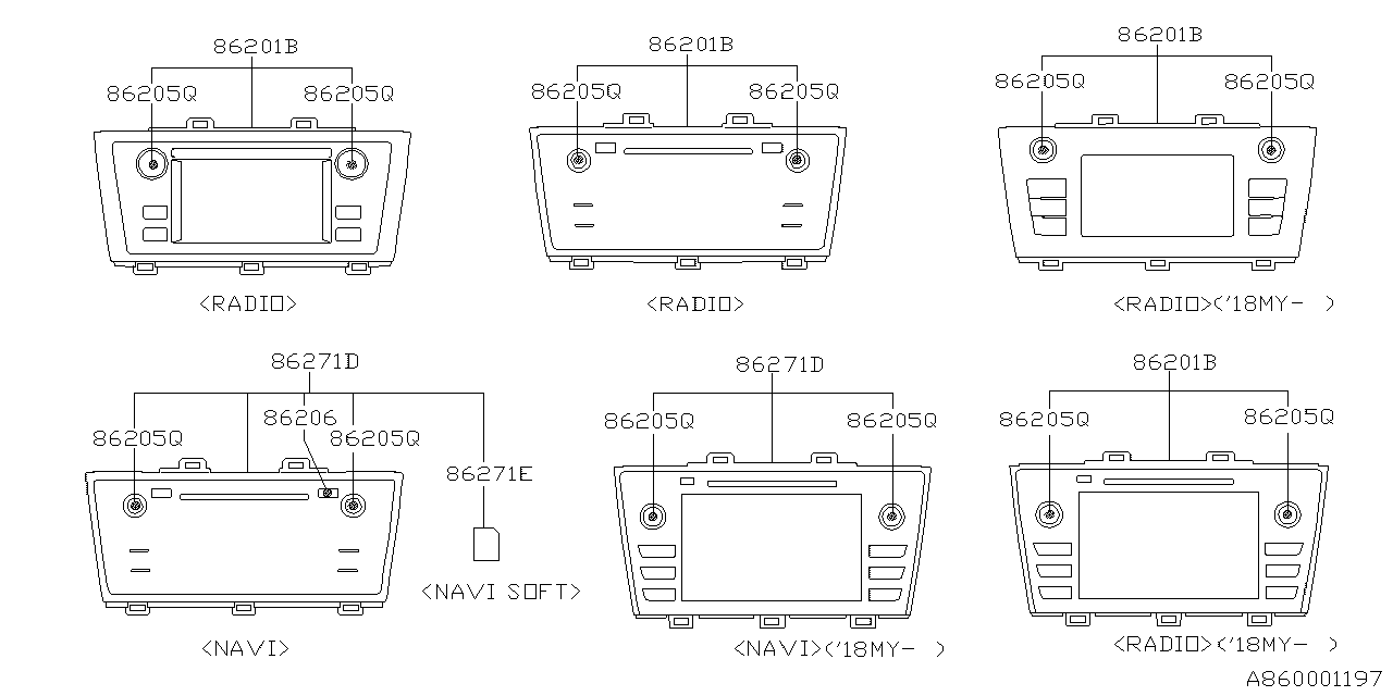 Diagram AUDIO PARTS (RADIO) for your 2013 Subaru Impreza   