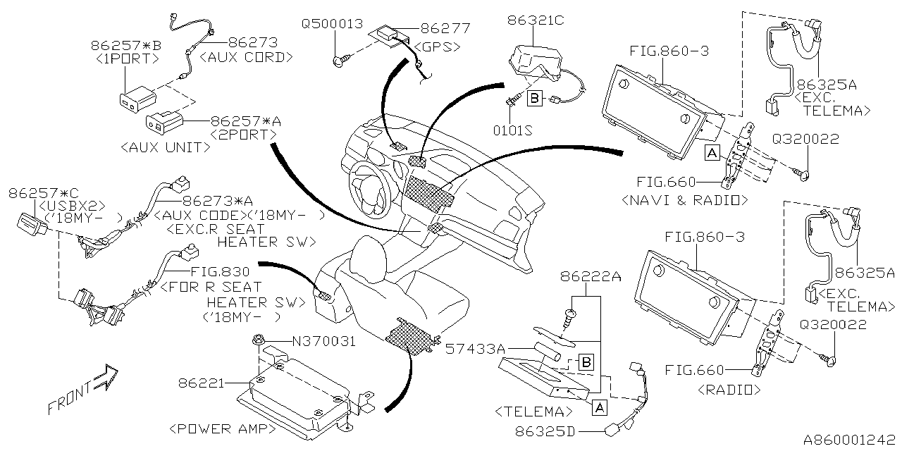 Diagram AUDIO PARTS (RADIO) for your Subaru Legacy  R Limited Sedan