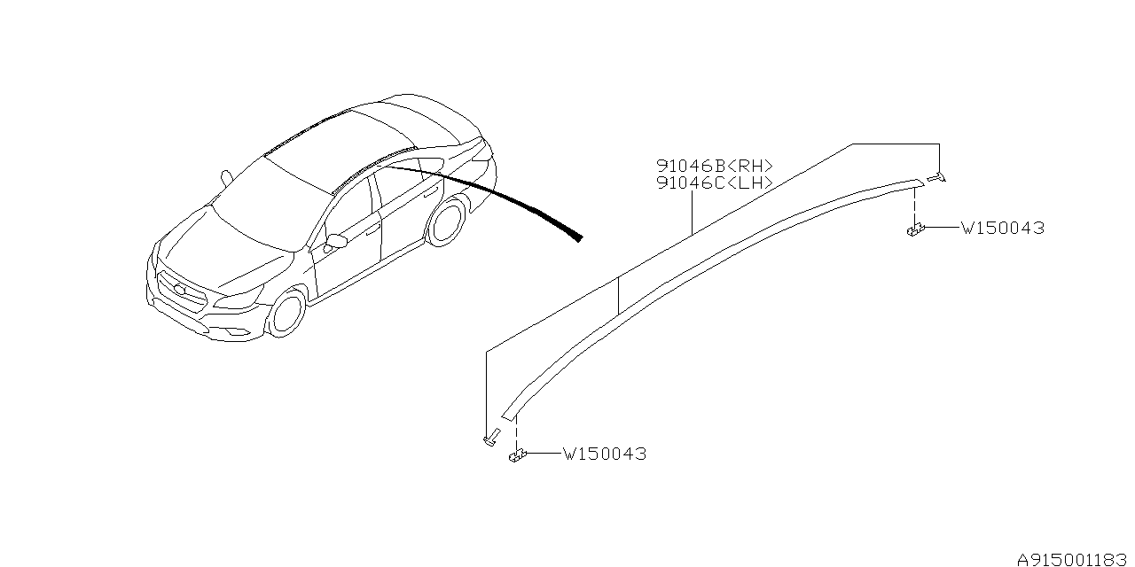 Diagram MOLDING for your Subaru Legacy  