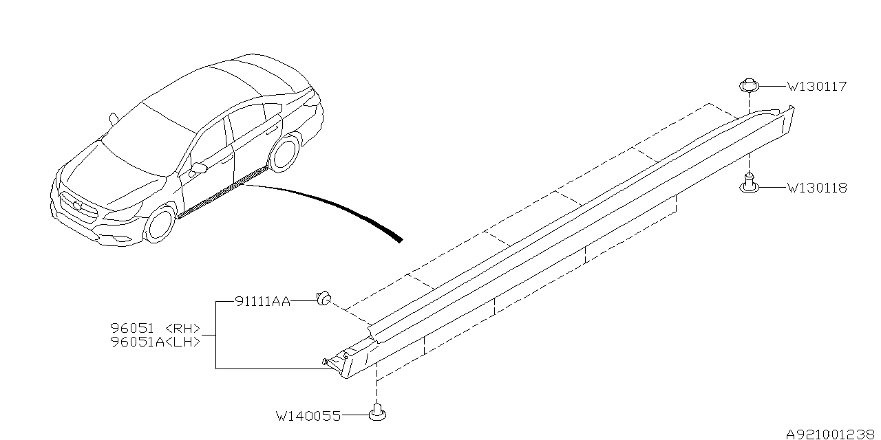 Diagram SPOILER for your 2010 Subaru WRX   