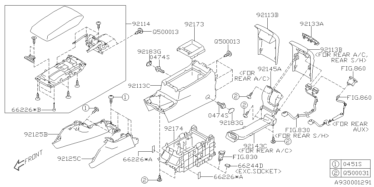 Diagram CONSOLE BOX for your 2009 Subaru WRX   