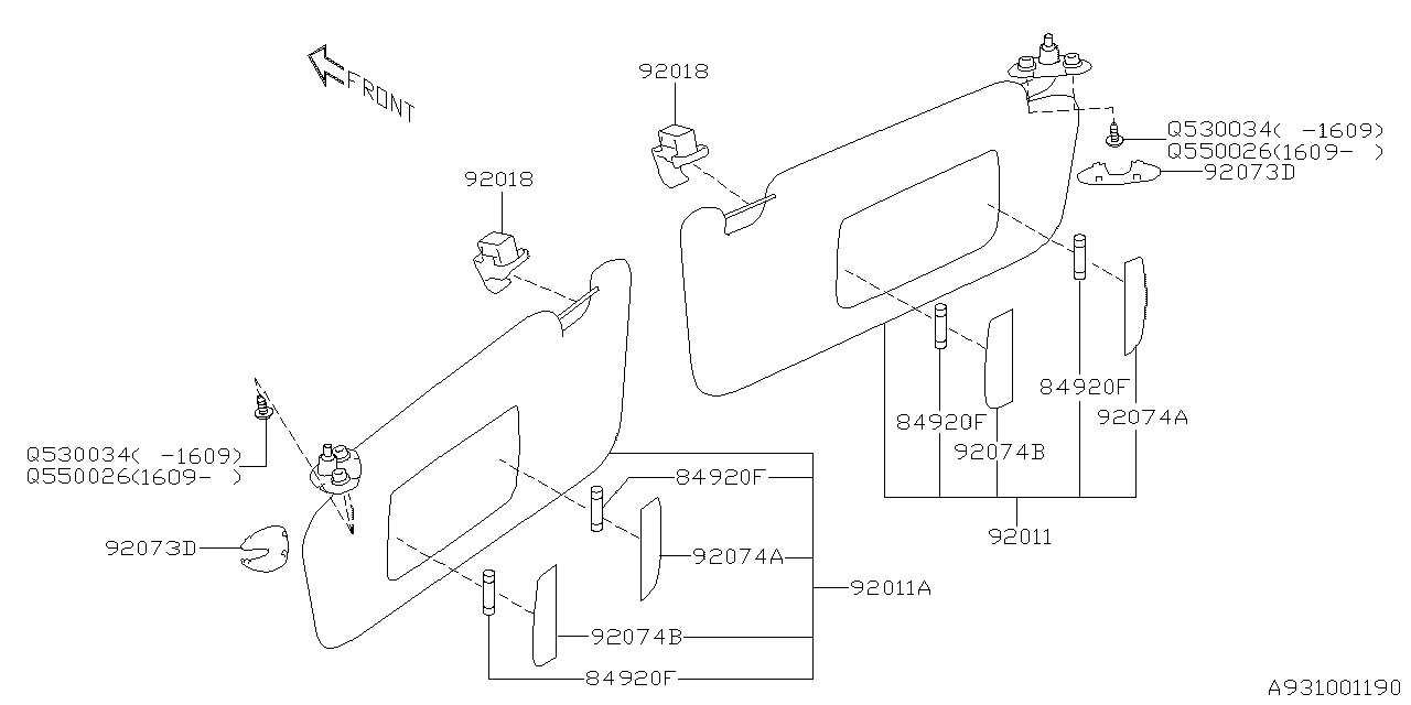 Diagram ROOM INNER PARTS for your 2014 Subaru Impreza  Premium Plus Wagon 